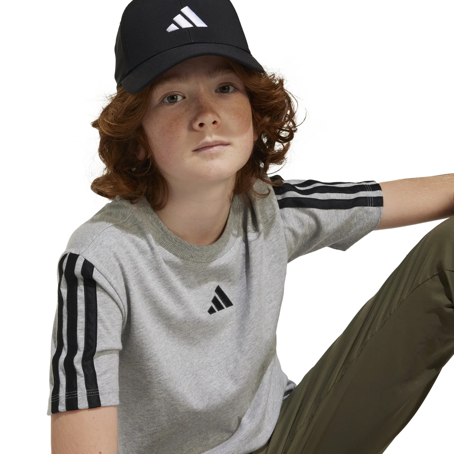 Детская футболка с коротким рукавом Adidas, серый — фото 3