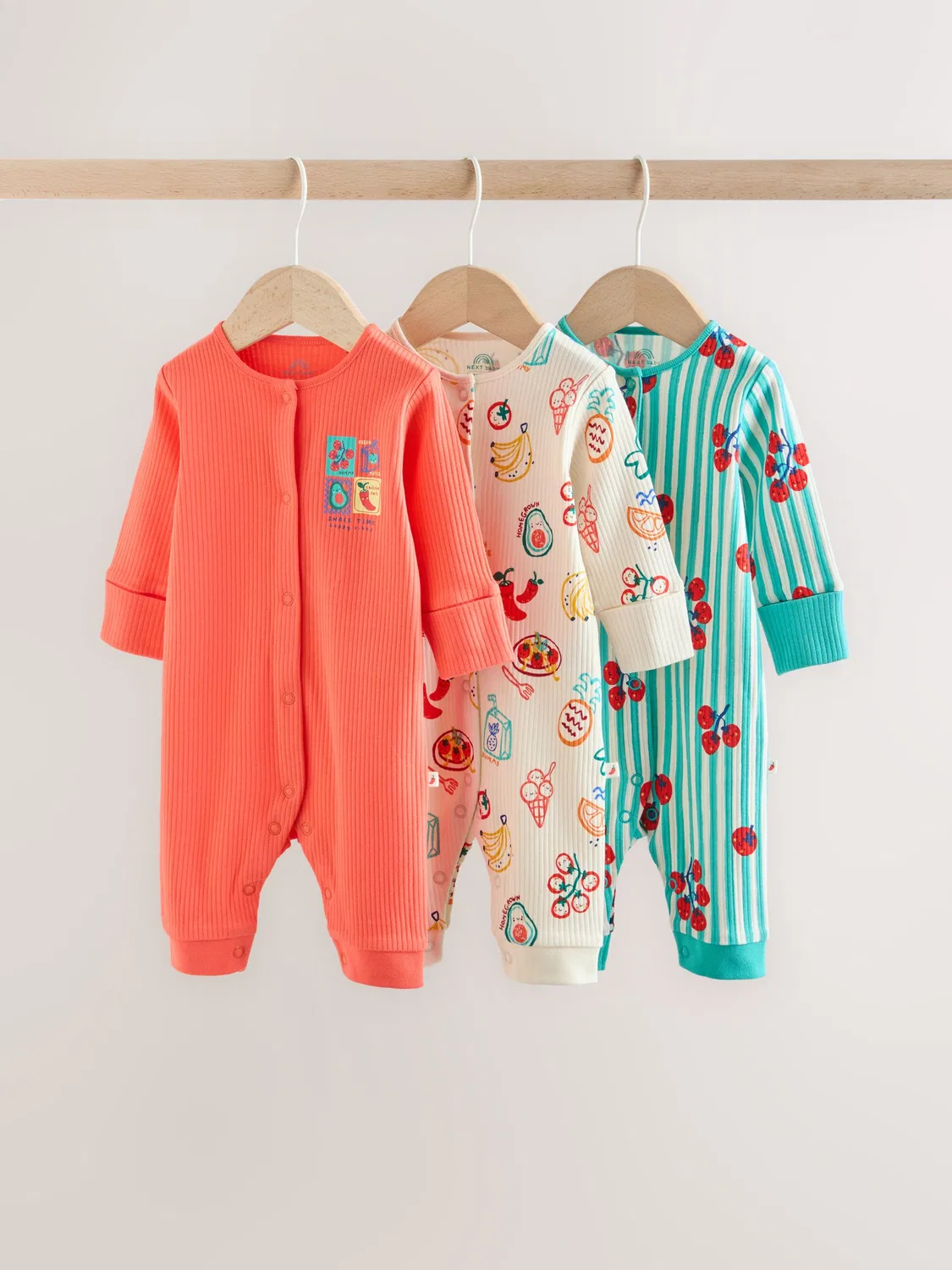 Комплект из 3 боди-слипов с принтом, модель Multi Chilli Print Next, мультиколор