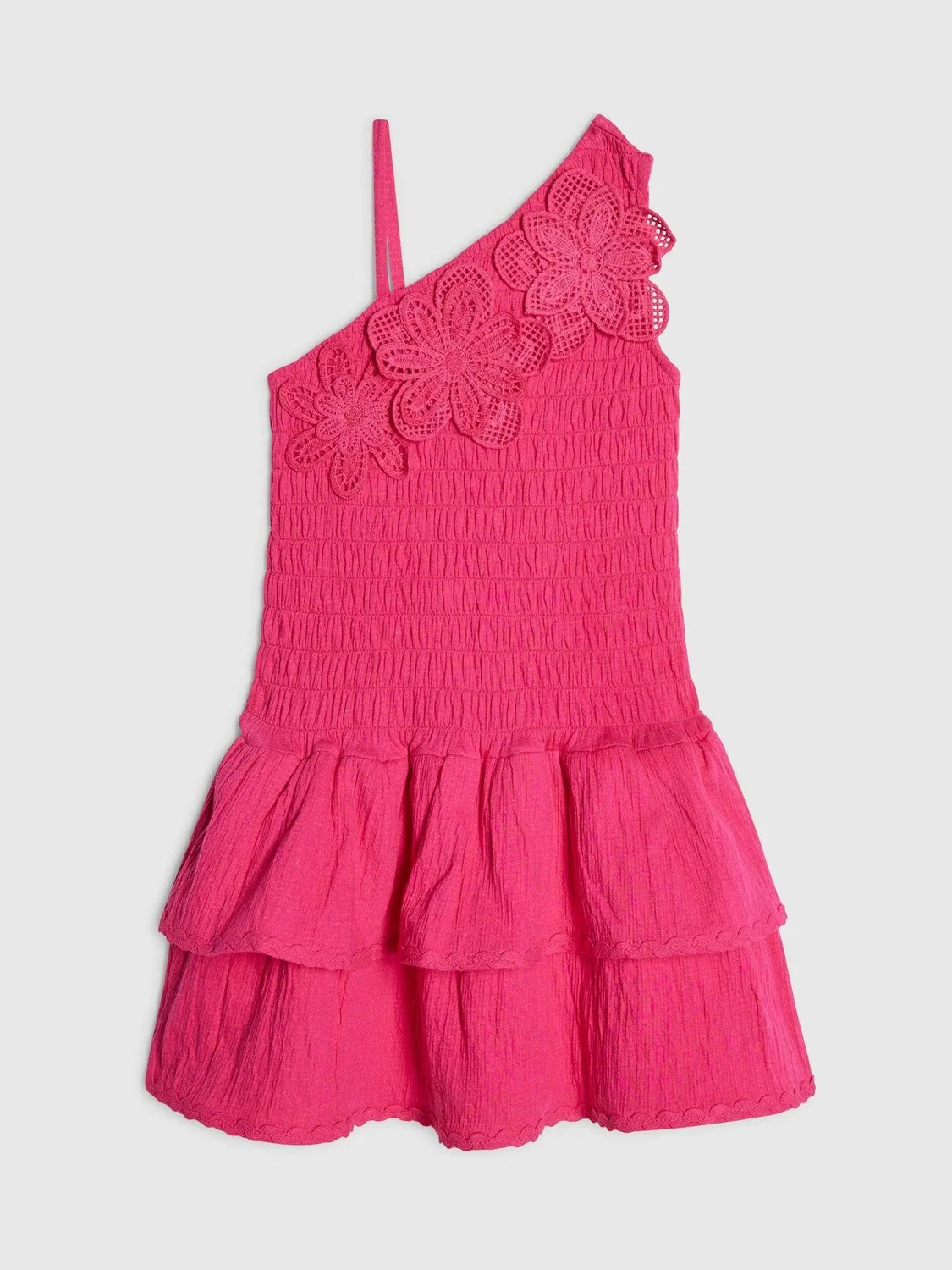 Платье асимметричное с цветами крючком River Island, розовое