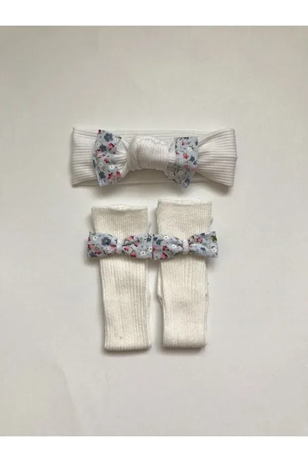 Детский комплект носков с кружевным краем для новорожденных Nis Butik, White