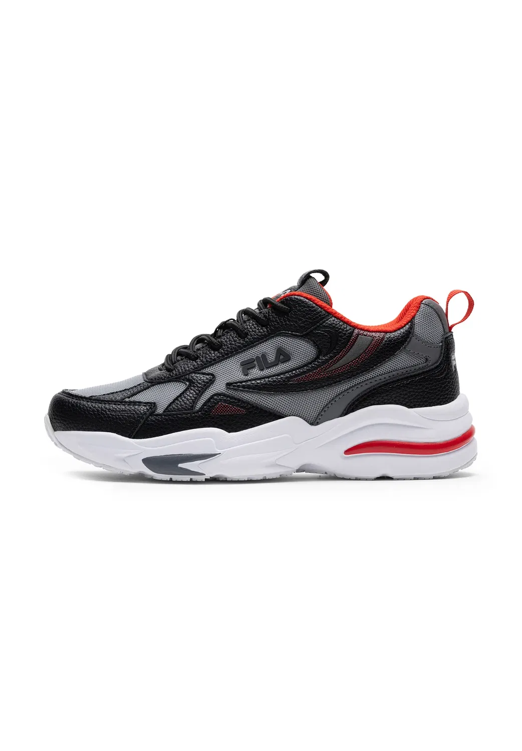 Обувь Madrun для подростков, унисекс - кроссовки Fila, Black-Fila Red