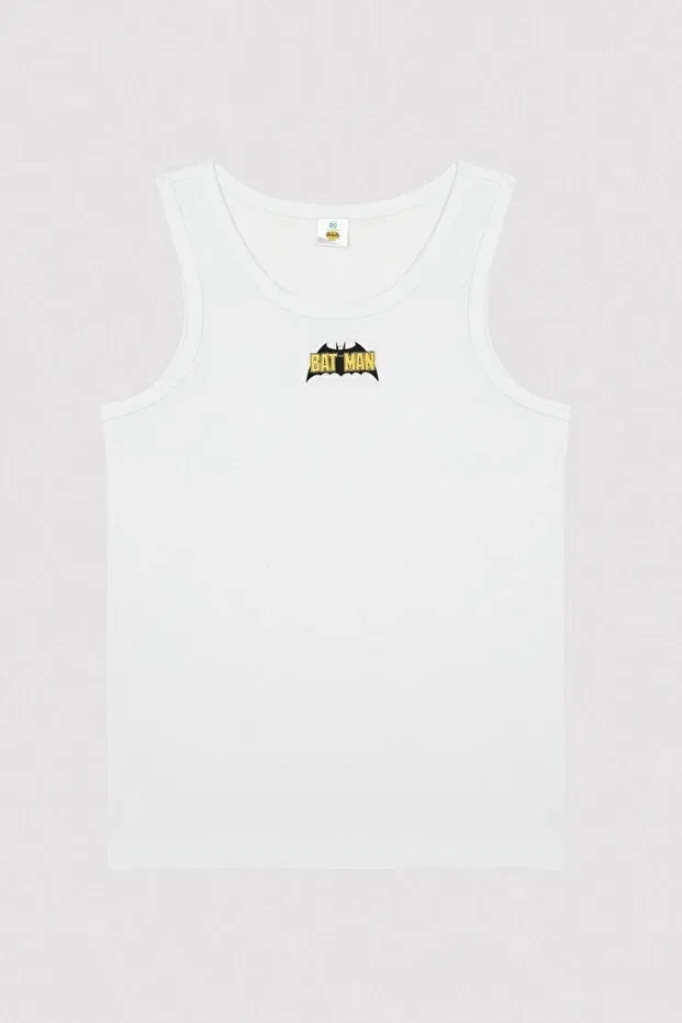 Детское для мальчиков хлопковое комплект маек Batman 2-pack Penti, Optical White — фото 3