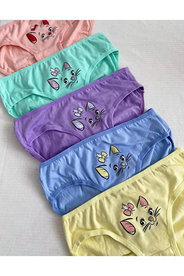 Детские трусы для девочек хлопковые с принтом Cat Printed Cotton Girls' Panties Alya Underwear, Multicolor (P61) — фото 4
