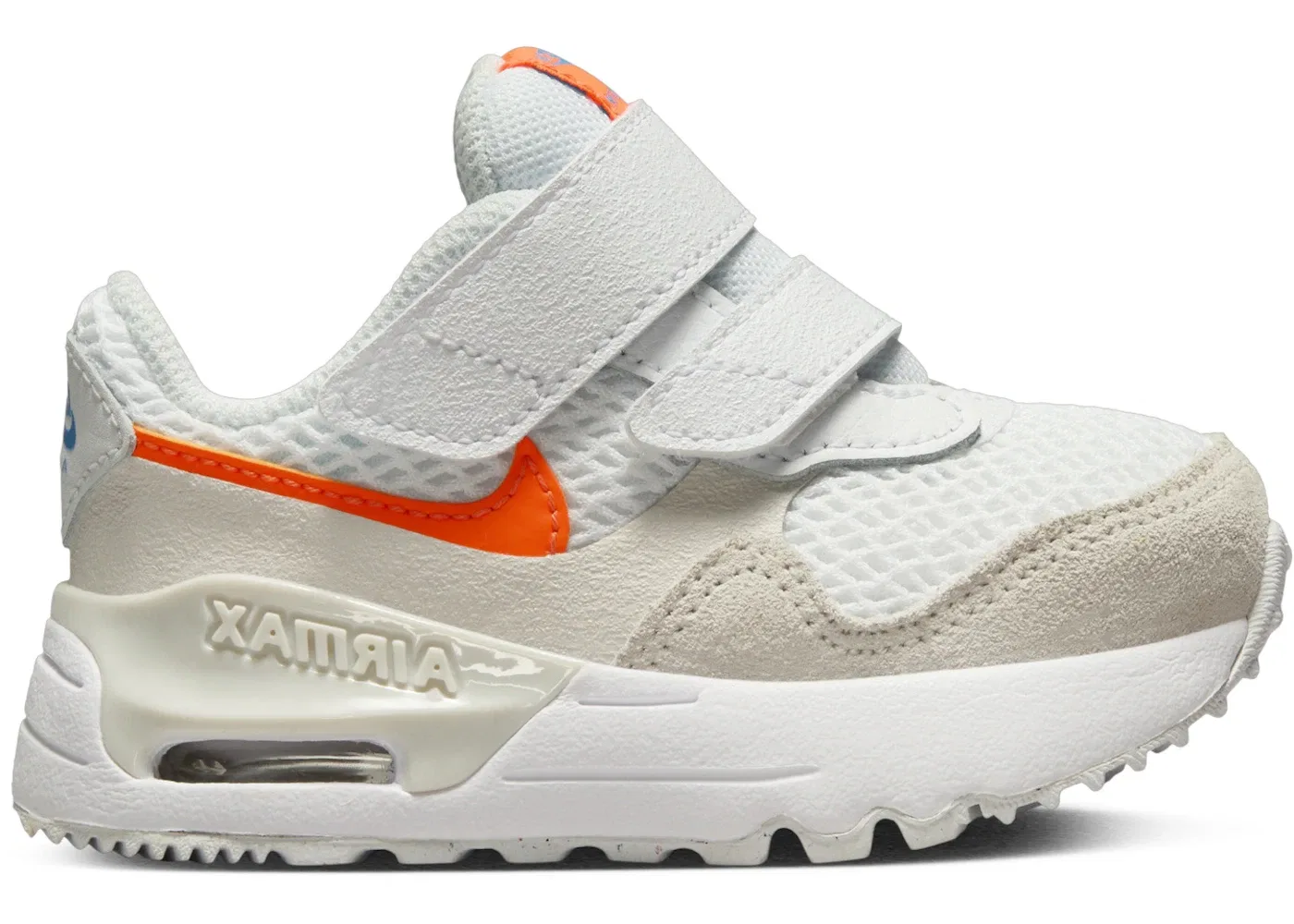 Детские кроссовки с амортизацией Nike Air Max SYSTM Nike, White Phantom Photon Dust Total Orange