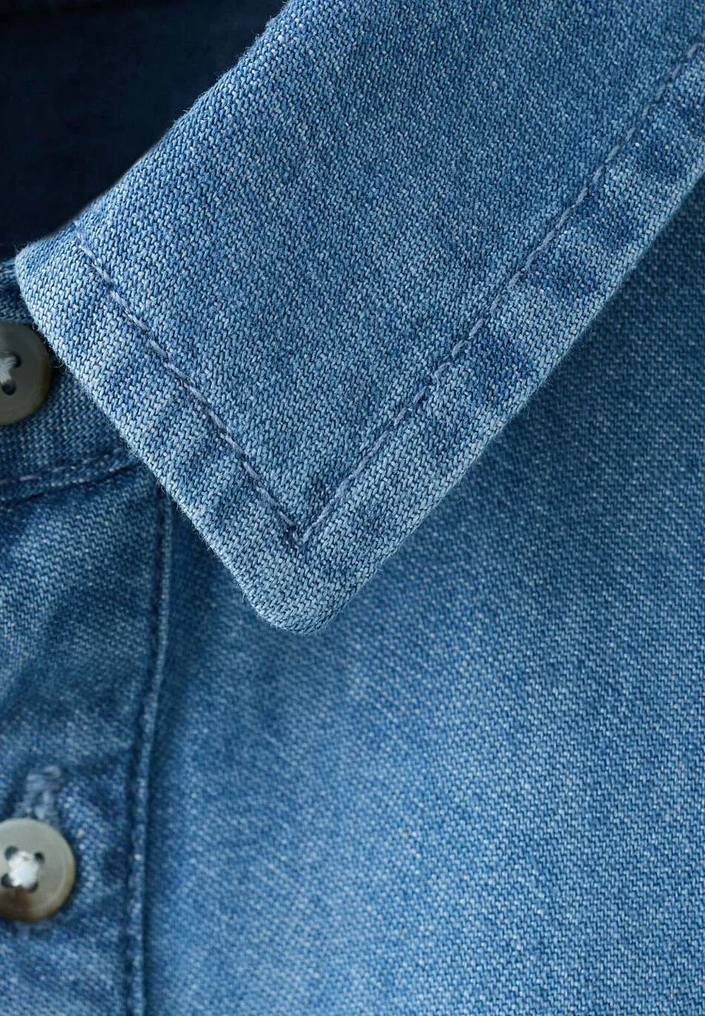 Детская - рубашка Mango Kids, Blue Denim — фото 4