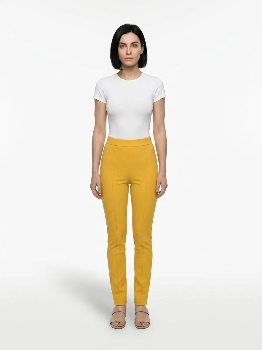 Женские брюки-скинни с завышенной посадкой Dolce & Gabbana, Yellow