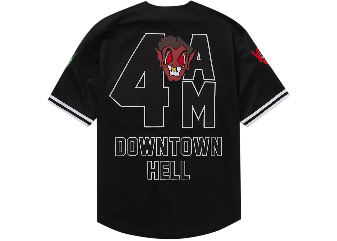 Мужская бейсбольная джерси с принтом Downtown Hell Supreme Mitchell & Ness, Black — фото 2