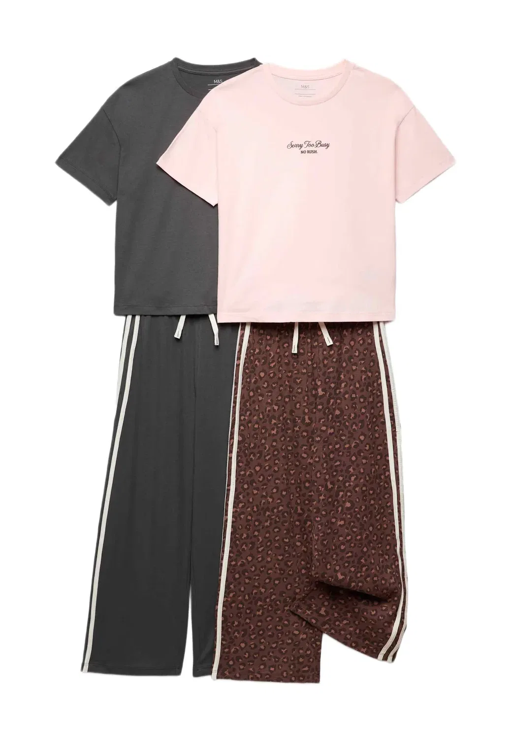 Комплект из 2 пижамных пижам унисекс Marks & Spencer, Grey Mix