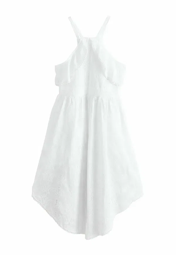 Платье Regular fit palm broderie hanky hem midi dress, Next, белый