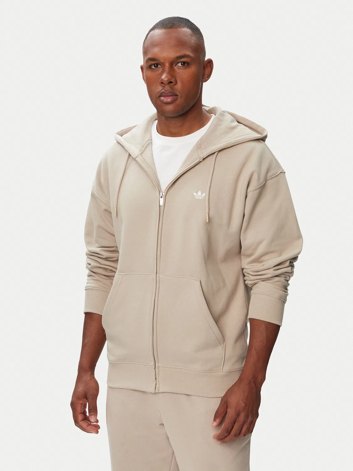 Мужской свитшот свободного кроя Trefoil Essentials Adidas, бежевый
