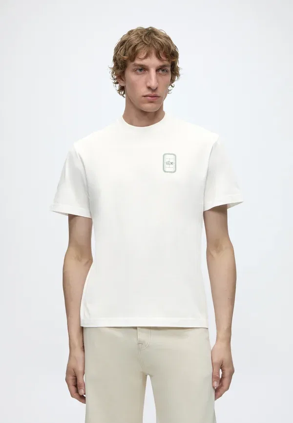 Футболка Lacoste с принтом, джерси, 100% хлопок, короткий рукав, круглый вырез, синий — фото 3
