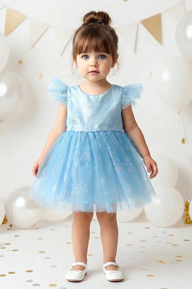 Детское платье для девочек с коротким рукавом Baby Animals, Blue