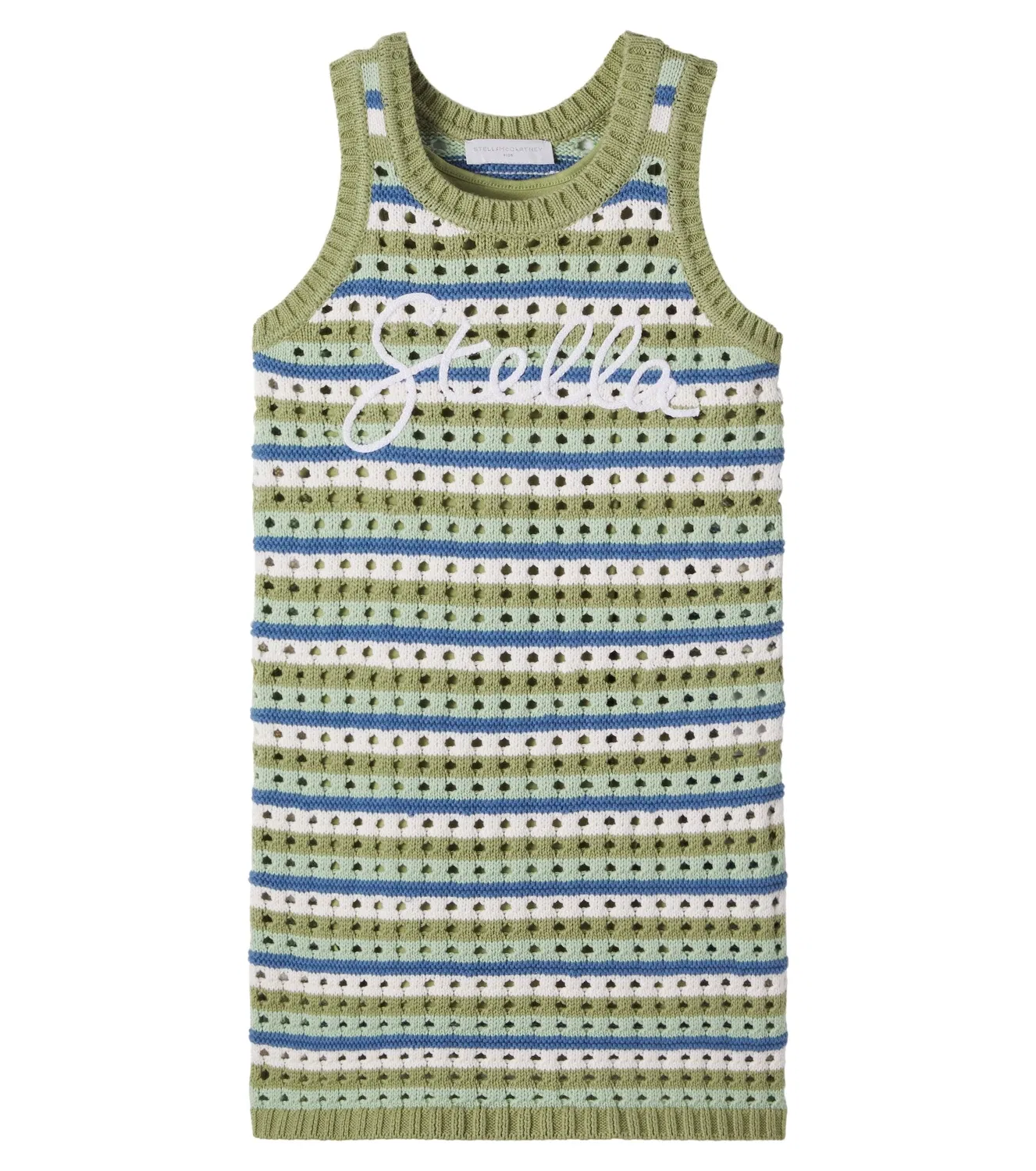 Платье вязаное хлопковое Stella Mccartney Kids, зеленый