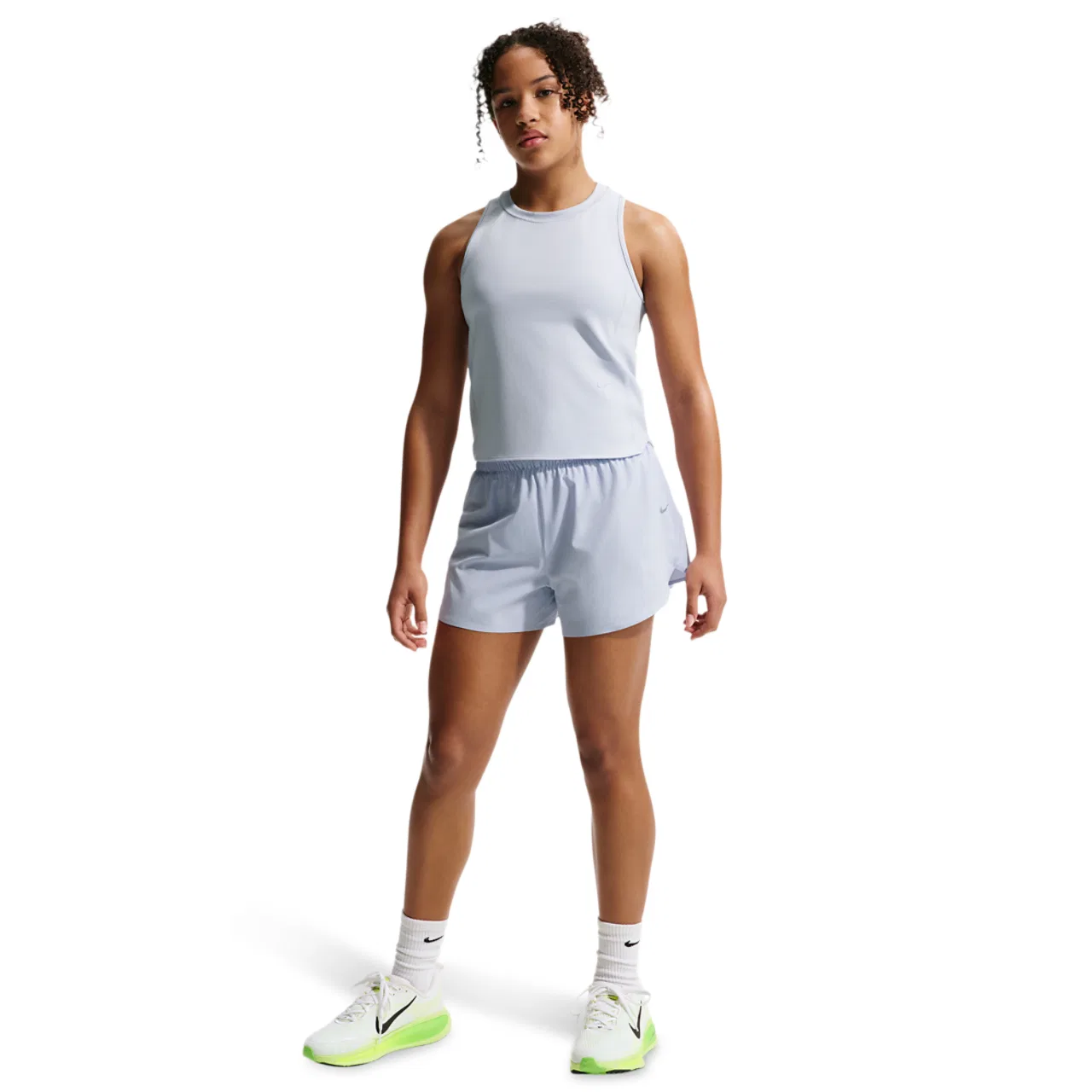 Топ для девочек DriFit Ribbed Tank Nike, цвет Ghost — фото 3