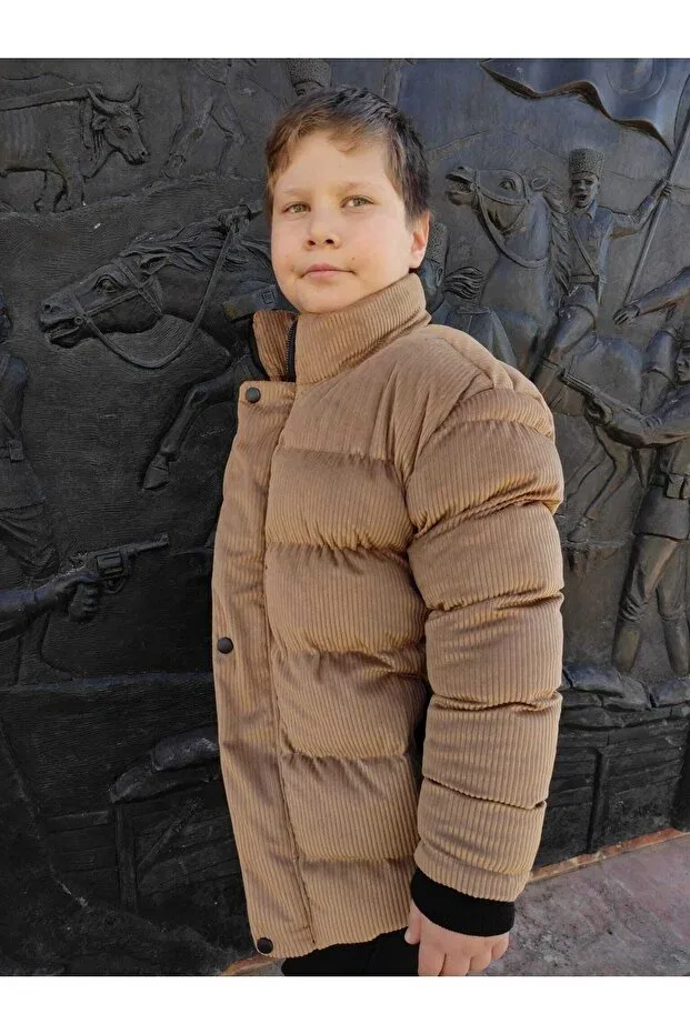 Детское пальто для мальчиков с принтом Moda Arpol, Taupe