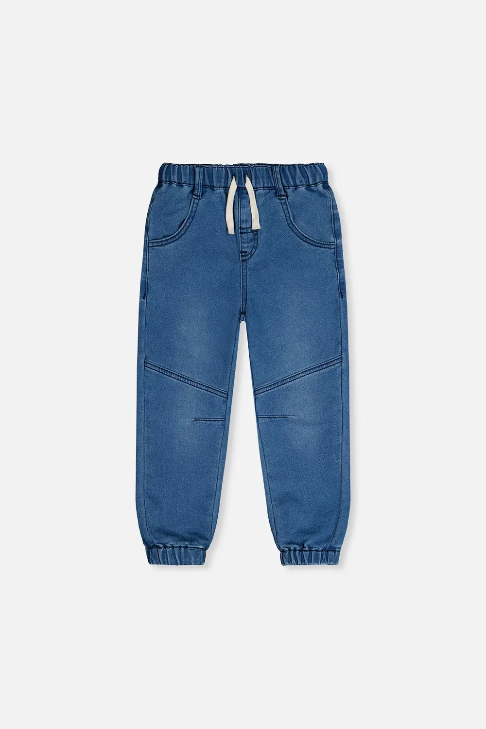 Детские джоггеры из футера с эффектом денима на резинке Boys Must-Haves Deux par Deux, Light Blue Denim
