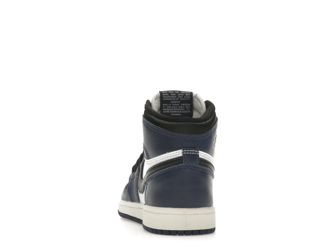 Детские кроссовки с длинным шнурованием Jordan 1 Retro High OG Jordan, Midnight Navy/Black/White/Sail — фото 4