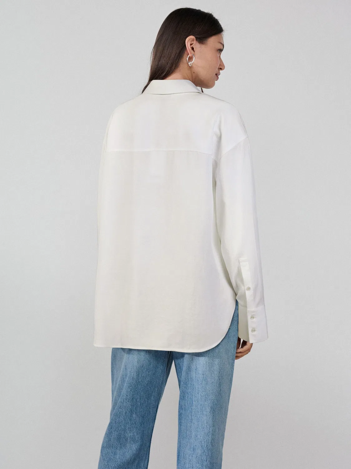 Рубашка из TENCEL Lyocell, свободный крой Next, белый — фото 4