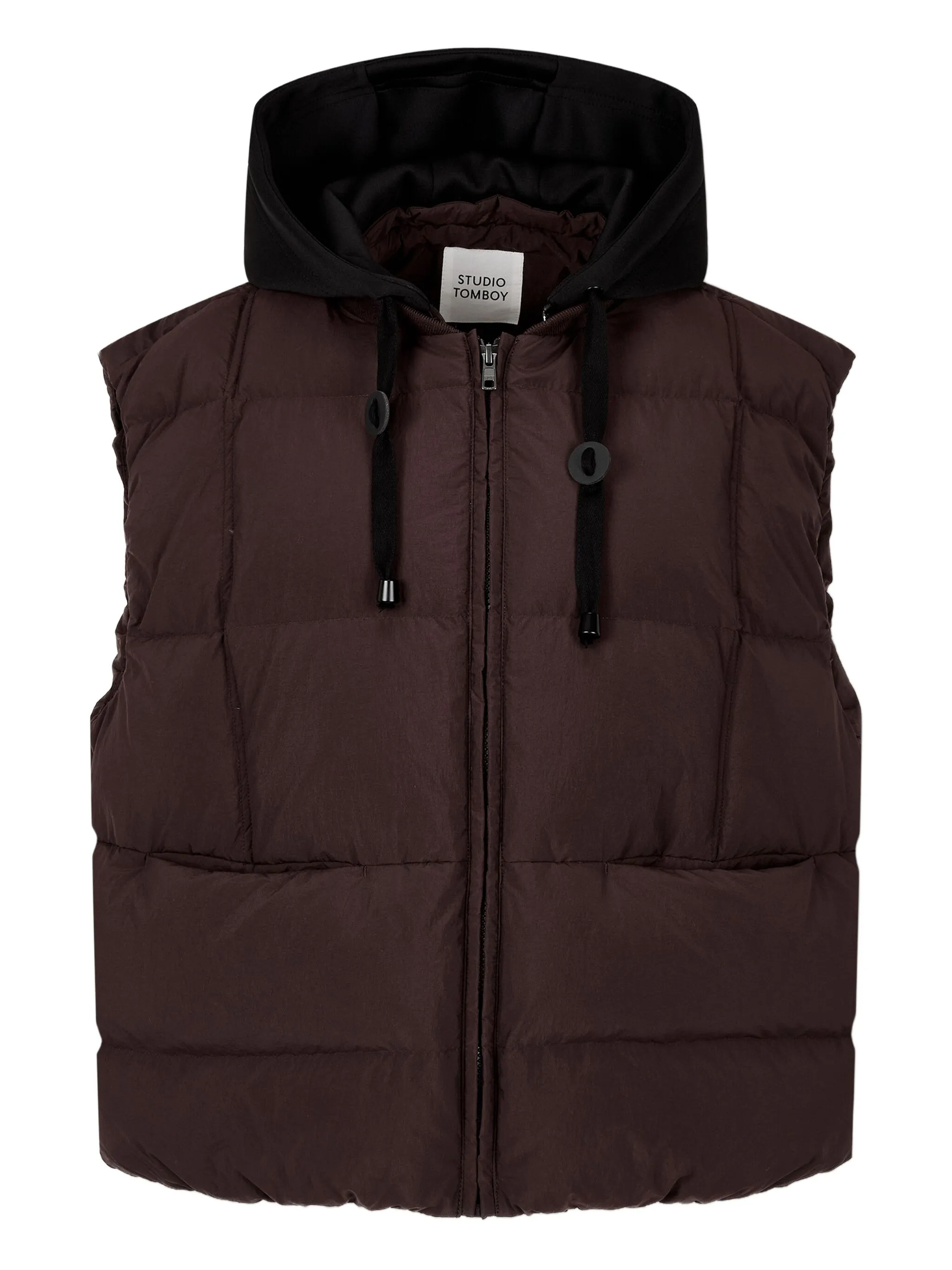 

Пуховый Жилет Со Съемным Капюшоном Studio Tomboy, коричневый
