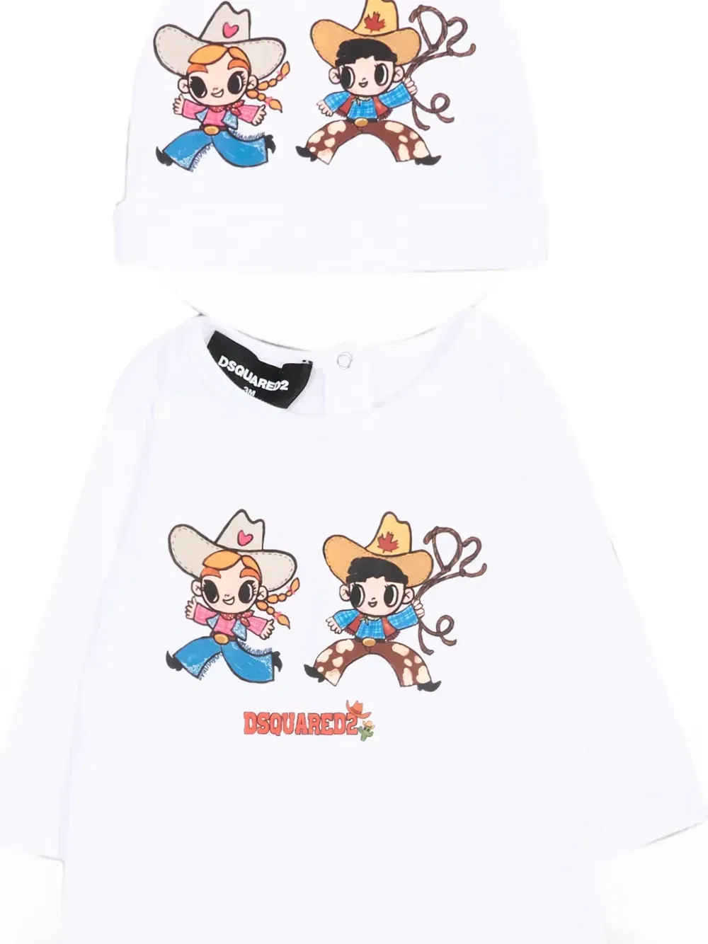 Комплект из комбинезона с графическим принтом Dsquared2 Kids, белый — фото 3