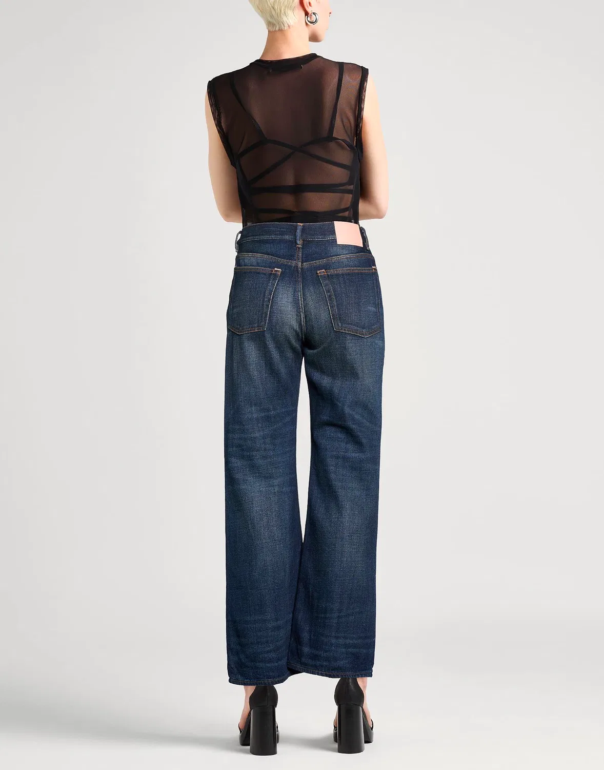 Женские джинсы-клеш с завышенной талией Acne Studios, синий — фото 3