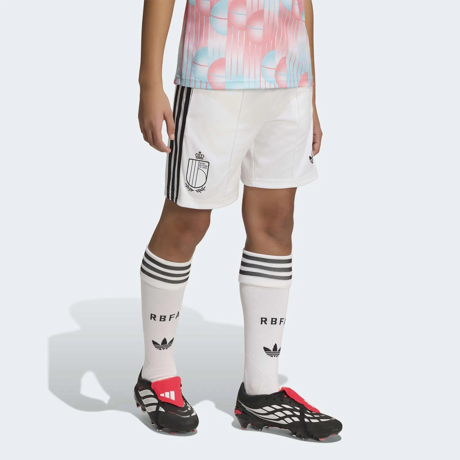 Спортивные брюки Adidas Performance Regular Workout Pants Belgium 26 Away Kids белого цвета — фото 2