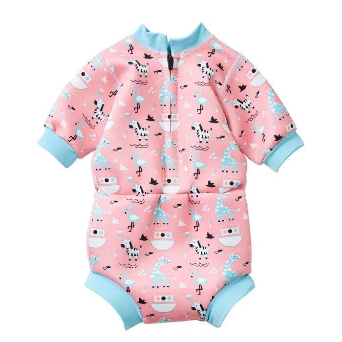 Детский плавательный костюм для девочек с принтом Happy Nappy Nina's Ark, Splash About, Hellrosa Hellblau — фото 2
