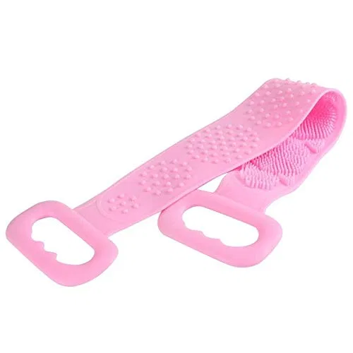 Скраб-полотенце для тела, Silikon, двойное, для душа, 60x11x1.5 см, Pink Zxb-Shop — фото 4