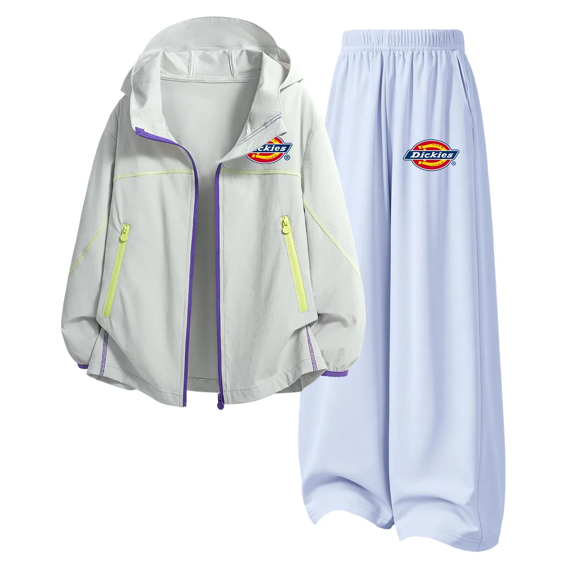 Детский комплект из футболки и шорт с принтом, Dickies, White Gray/Breeze Blue