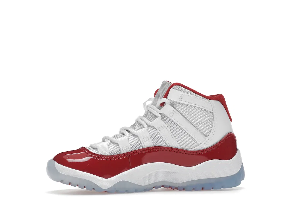 Детские кроссовки для мальчиков с высоким берцем Jordan 11 Retro Jordan, White/Varsity Red-Black — фото 3
