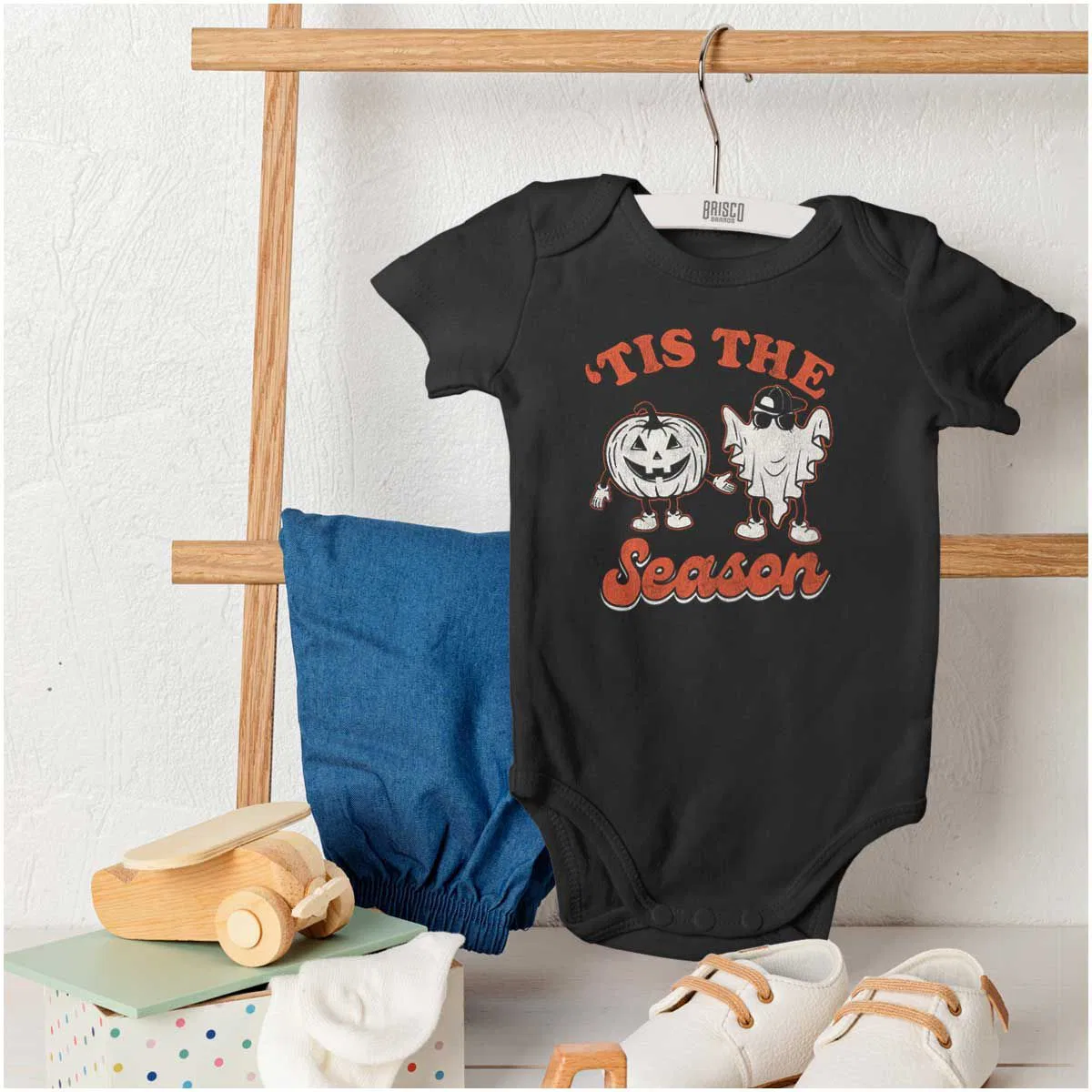 Детское боди с коротким рукавом Halloween Tis The Fall Season Brisco Brands, Black — фото 4