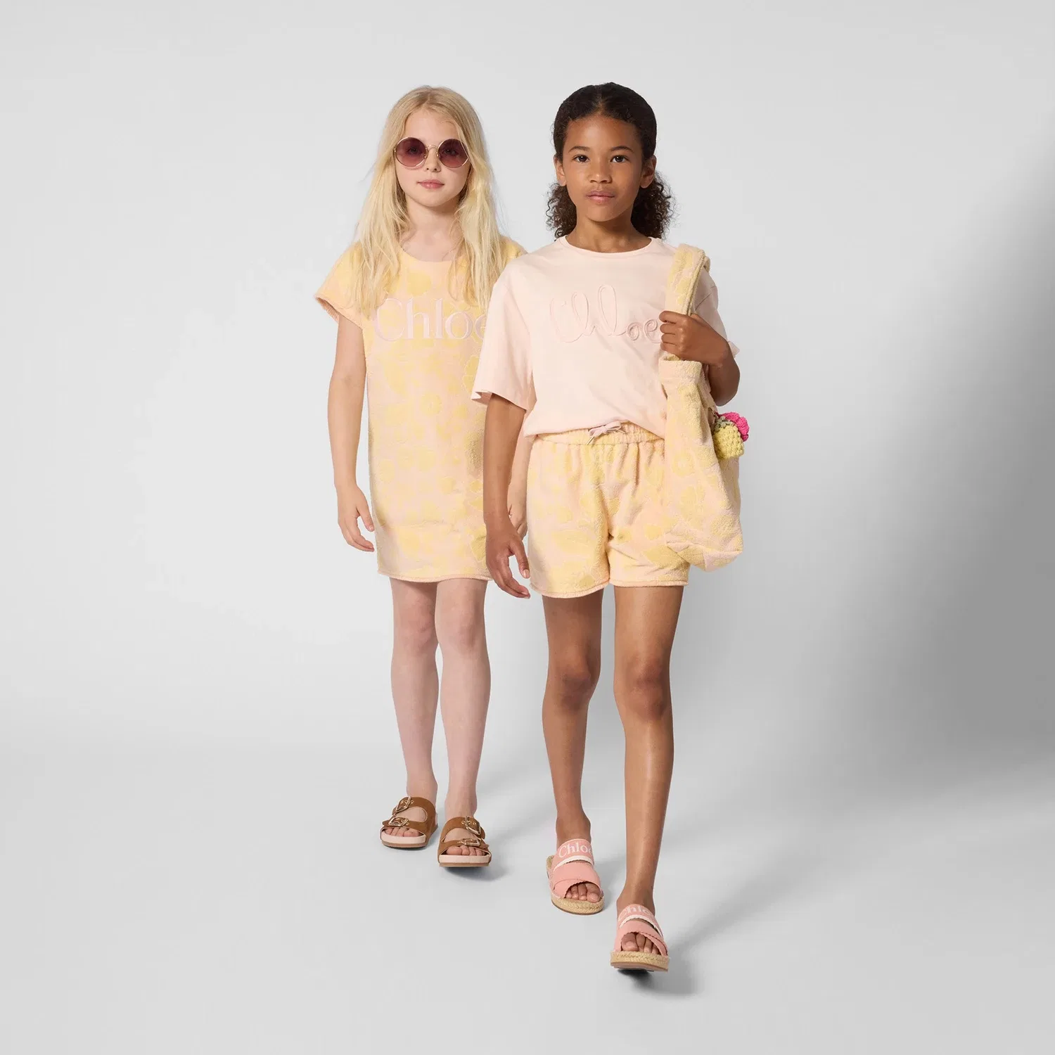 Шорты с цветочным рисунком Chloé Kids, желтый — фото 4