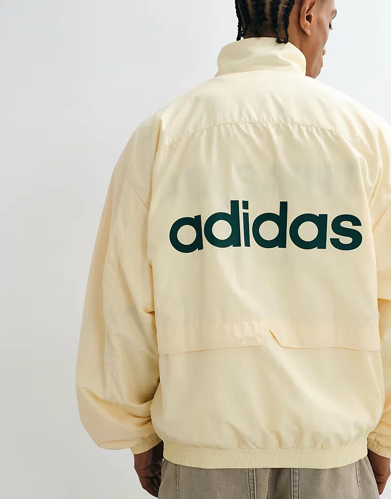 Тканая спортивная куртка Adidas Originals Munich, кремовый и, темно-синий