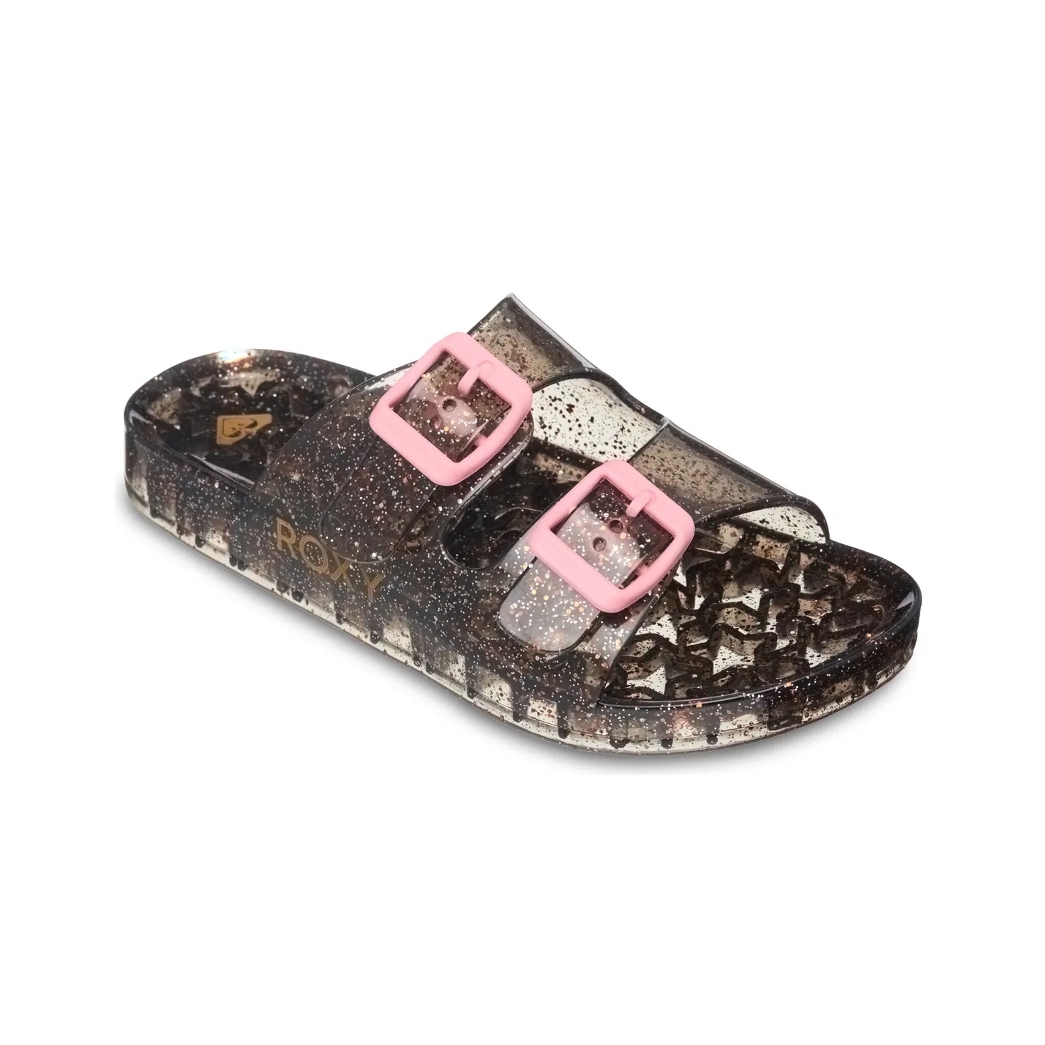 Детские сандалии-пантолеты с блестками Roxy, Black/Multi