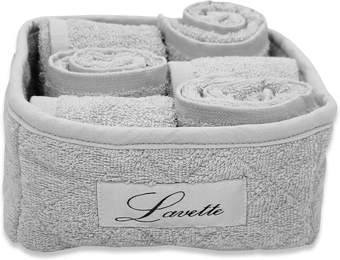 Набор мочалок Terry Cloth Wash Cloths CA' D'ORO, 6 шт., 30x30 см, Pearl Grey — фото 2