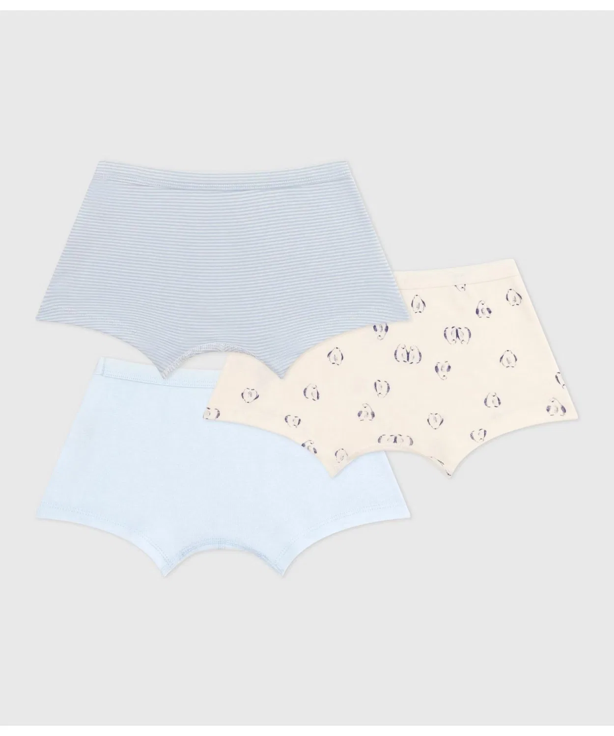 Детские трусы-боксеры 3 шт с принтом пингвина и полоской Petit Bateau, Multicolor — фото 2