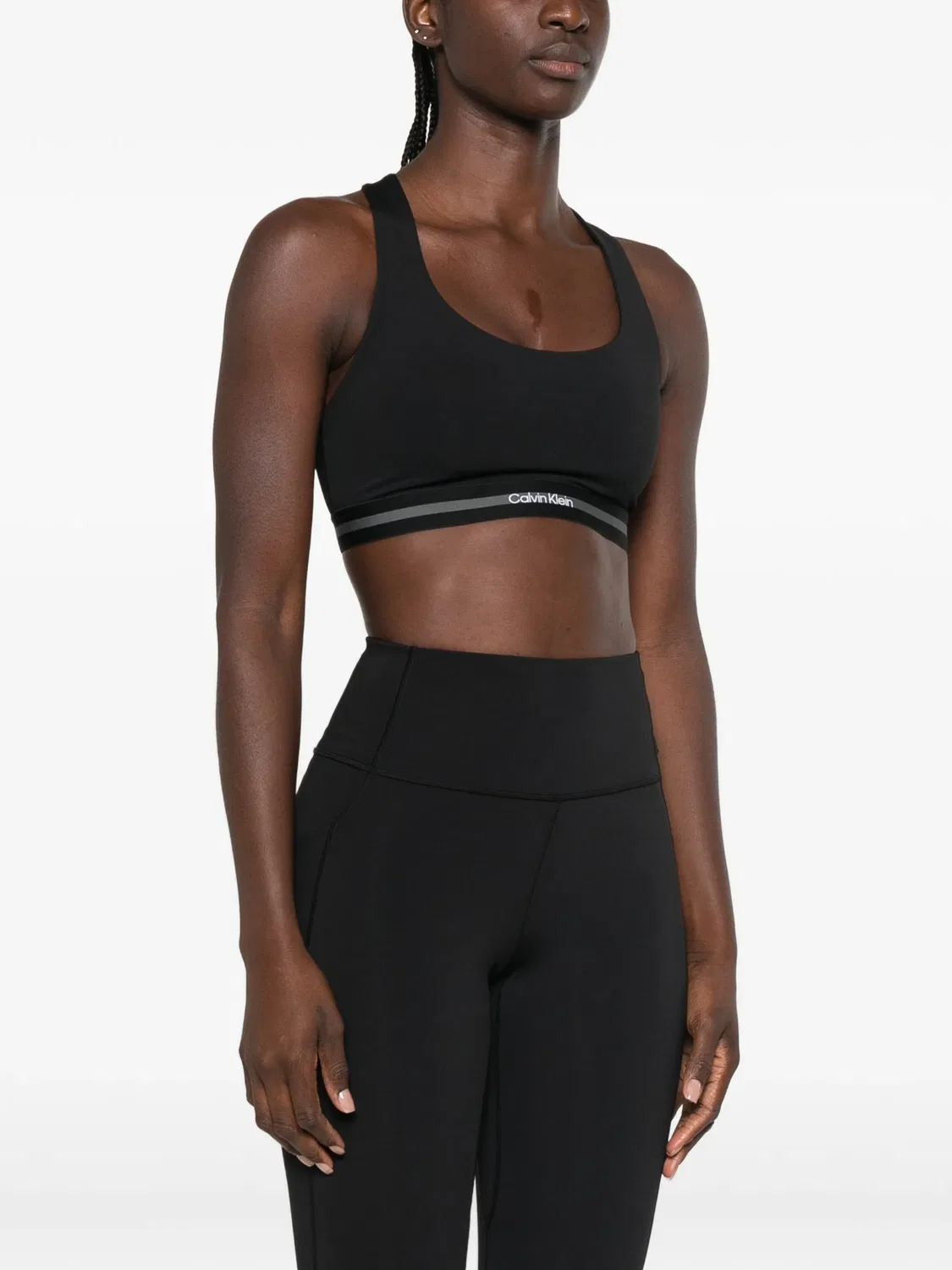 Спортивный бюстгальтер с логотипом Calvin Klein, черный — фото 3