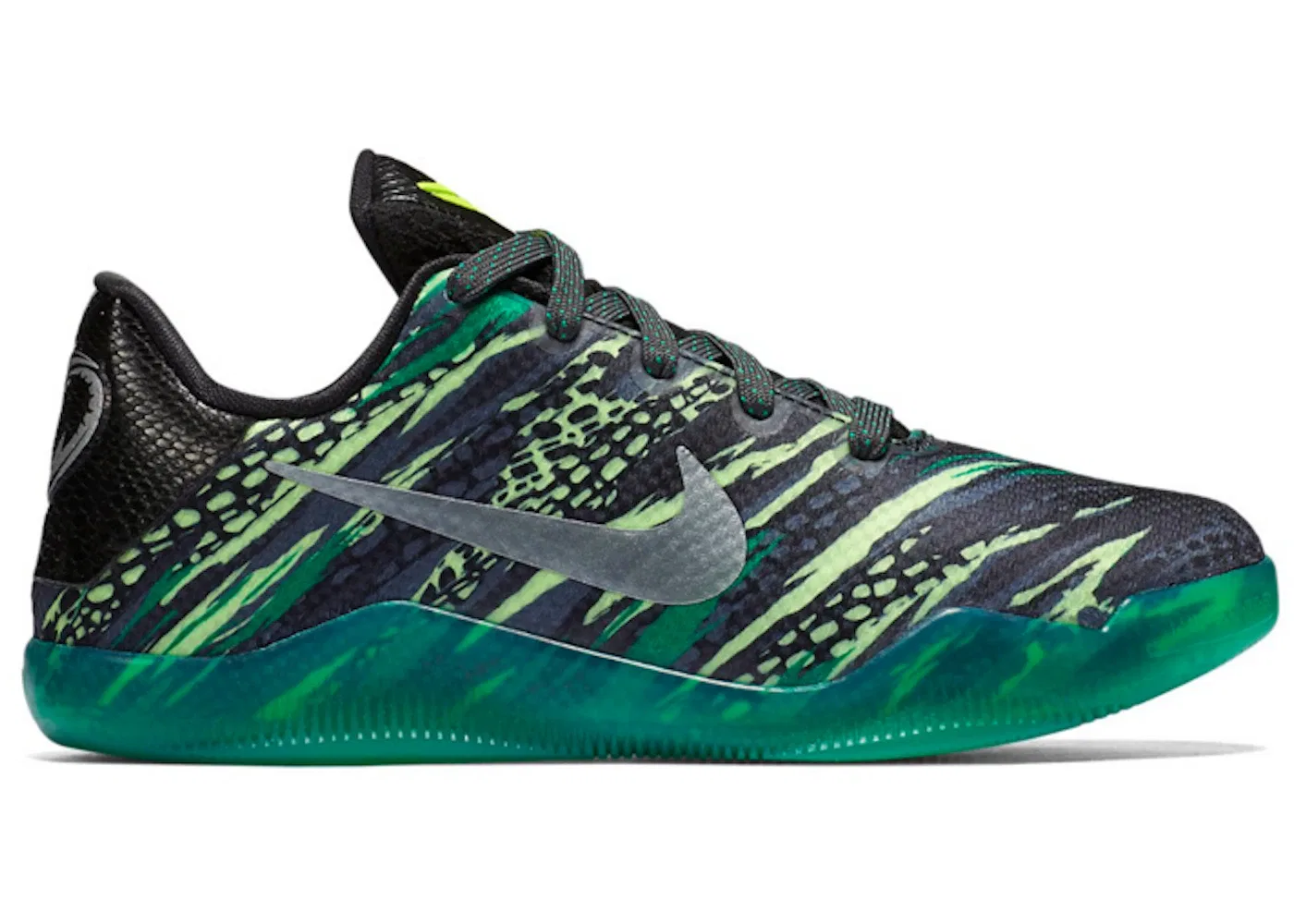 Детские кроссовки для мальчиков с низким верхом Nike Kobe 11 EM Low Nike, Anthracite/Metallic Silver-Black-Lucid Green