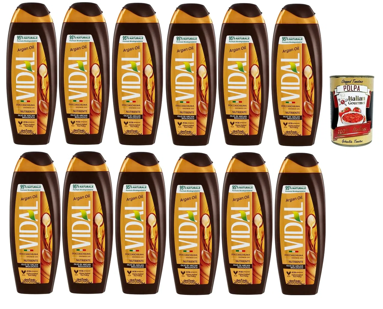 Гель для душа Аргановое масло, Italian Gourmet E.R., 12 x 250 мл + Polpa 400 г, Белый