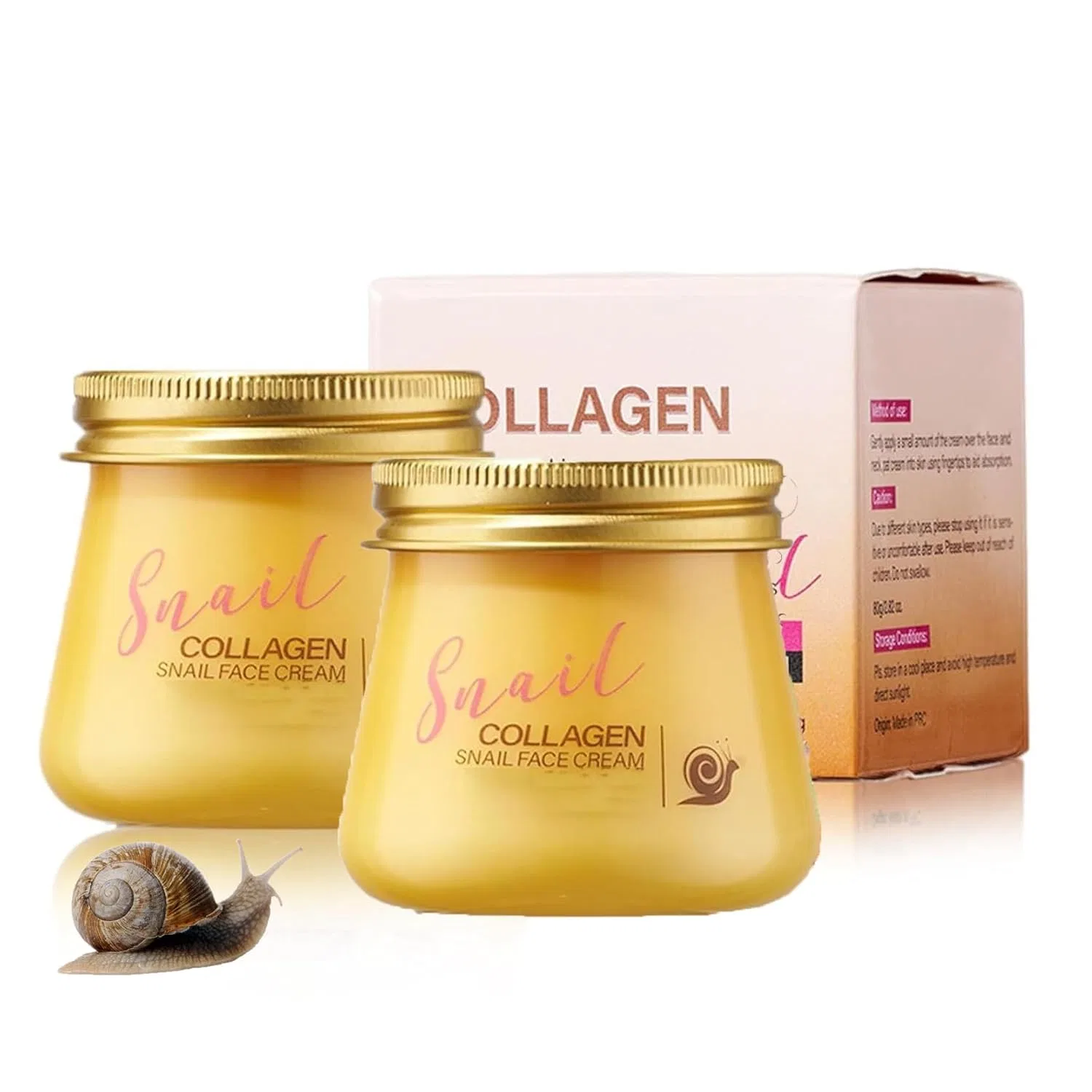 Крем для лица Snail Mucin Serum Cream, увлажняющий, Generisch, набор 2 шт., 80 г