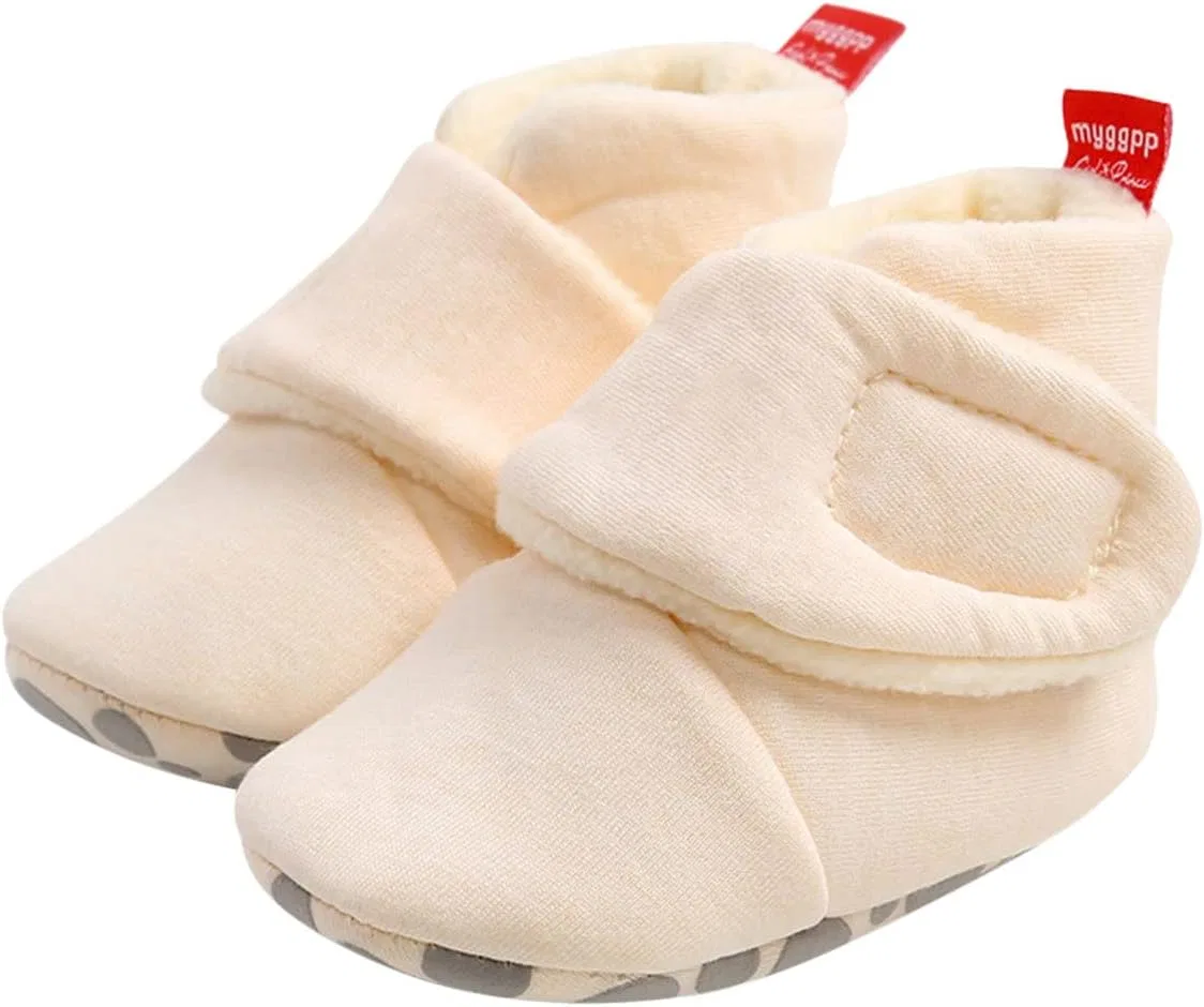 Детские ботинки-снегурки для мальчиков с мягкой подошвой, Beige — фото 3