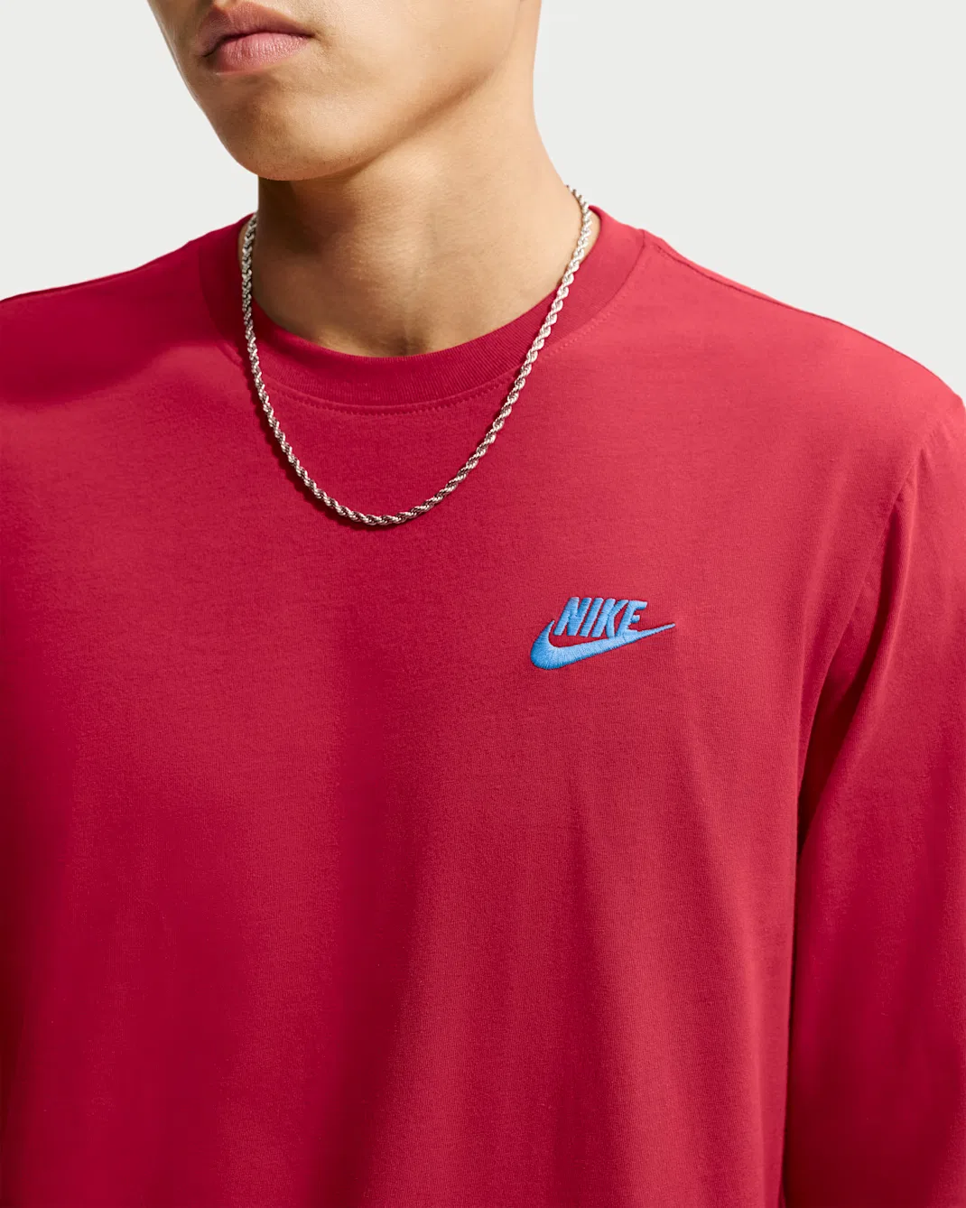 Мужская футболка с длинными рукавами Nike Sportswear Club, Tough Red — фото 3
