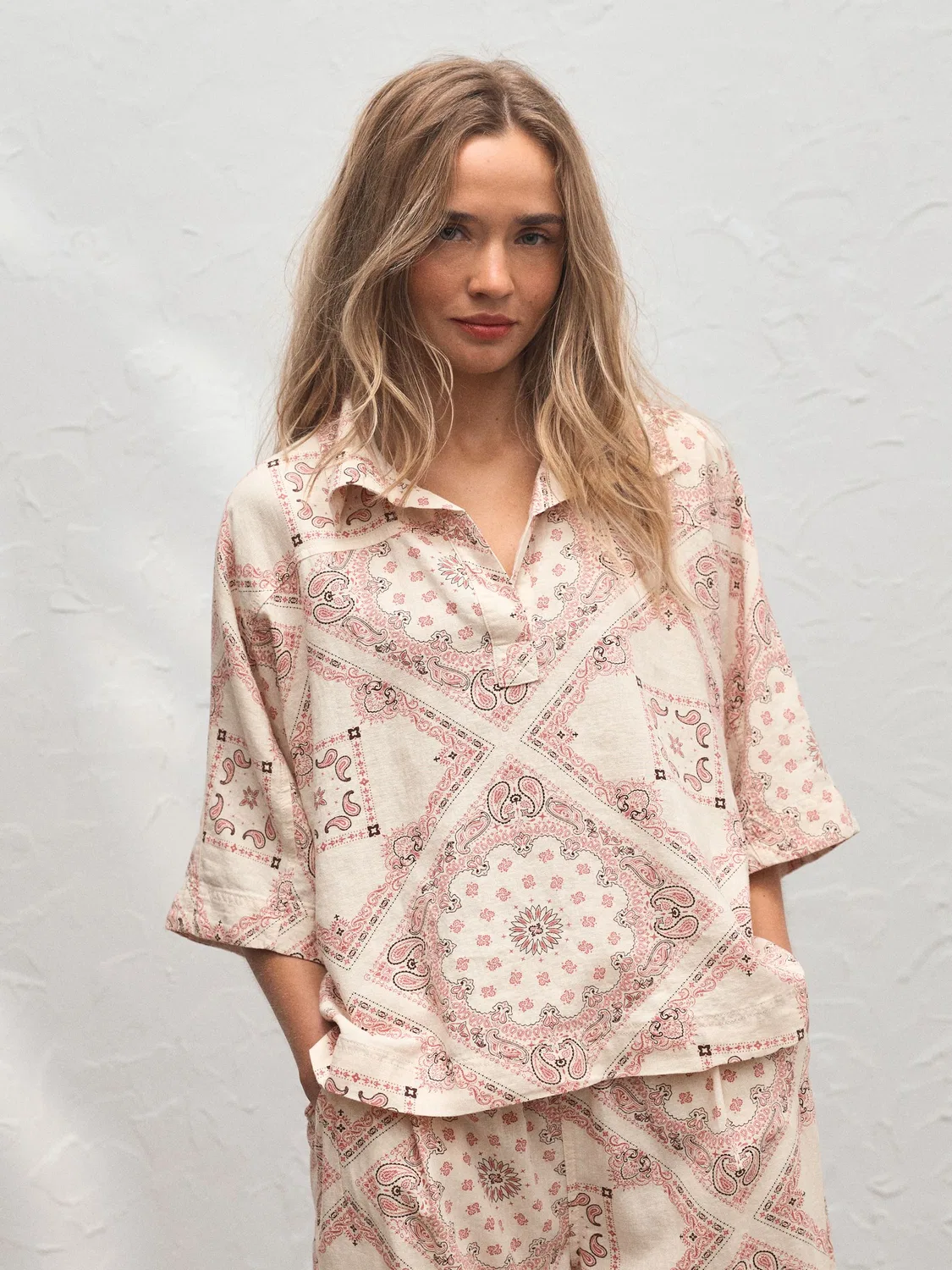 Рубашка поло с принтом Paisley Next, цвет Ecru Paisley Print