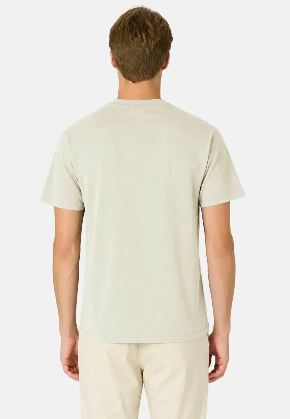 Футболка girocollo da uomo a maniche corte con logo colorato - базовая футболка U.S. Polo Assn., Beige-128 — фото 3