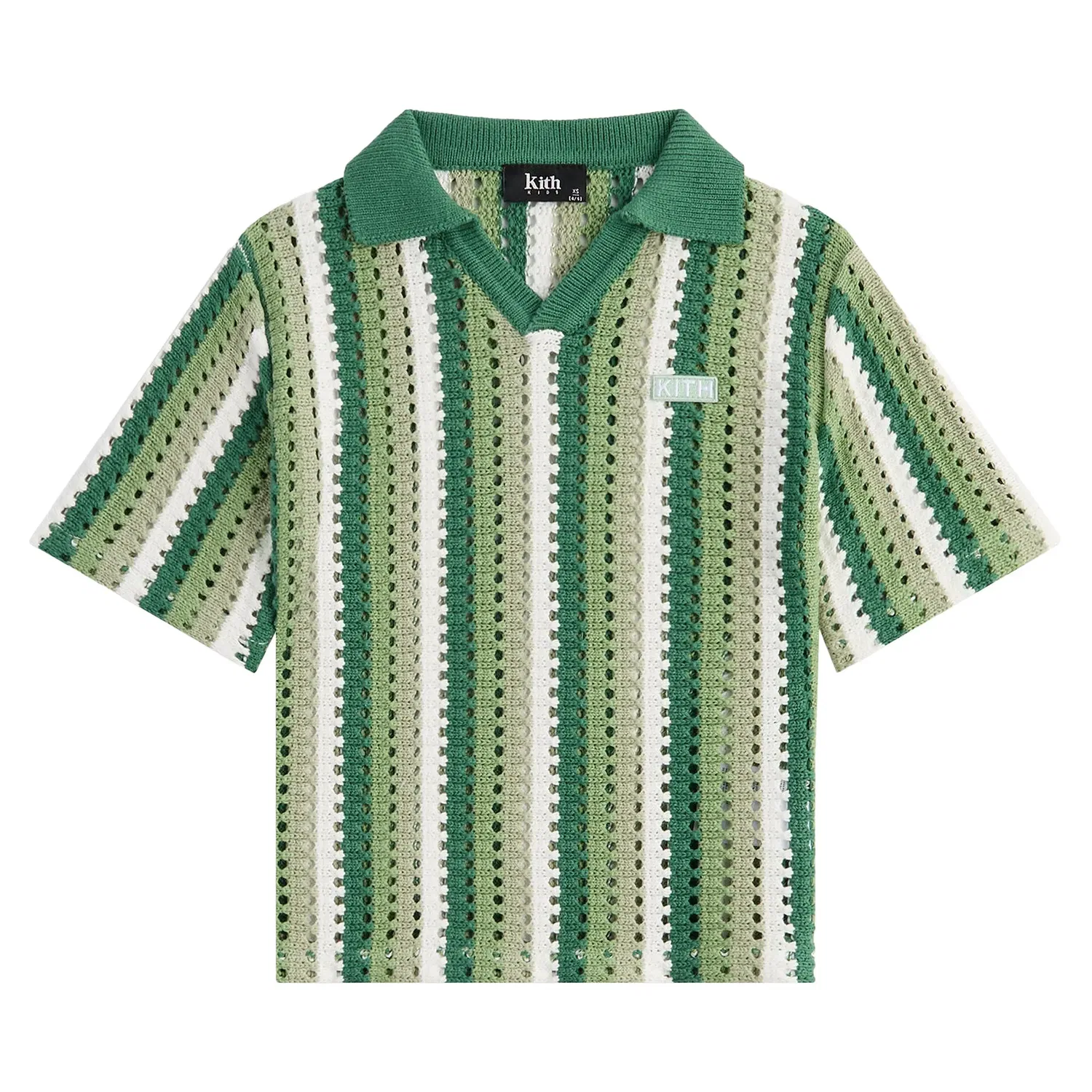 Вязаная толстовка-поло Kith Open Knit Pullover Polo, зеленый