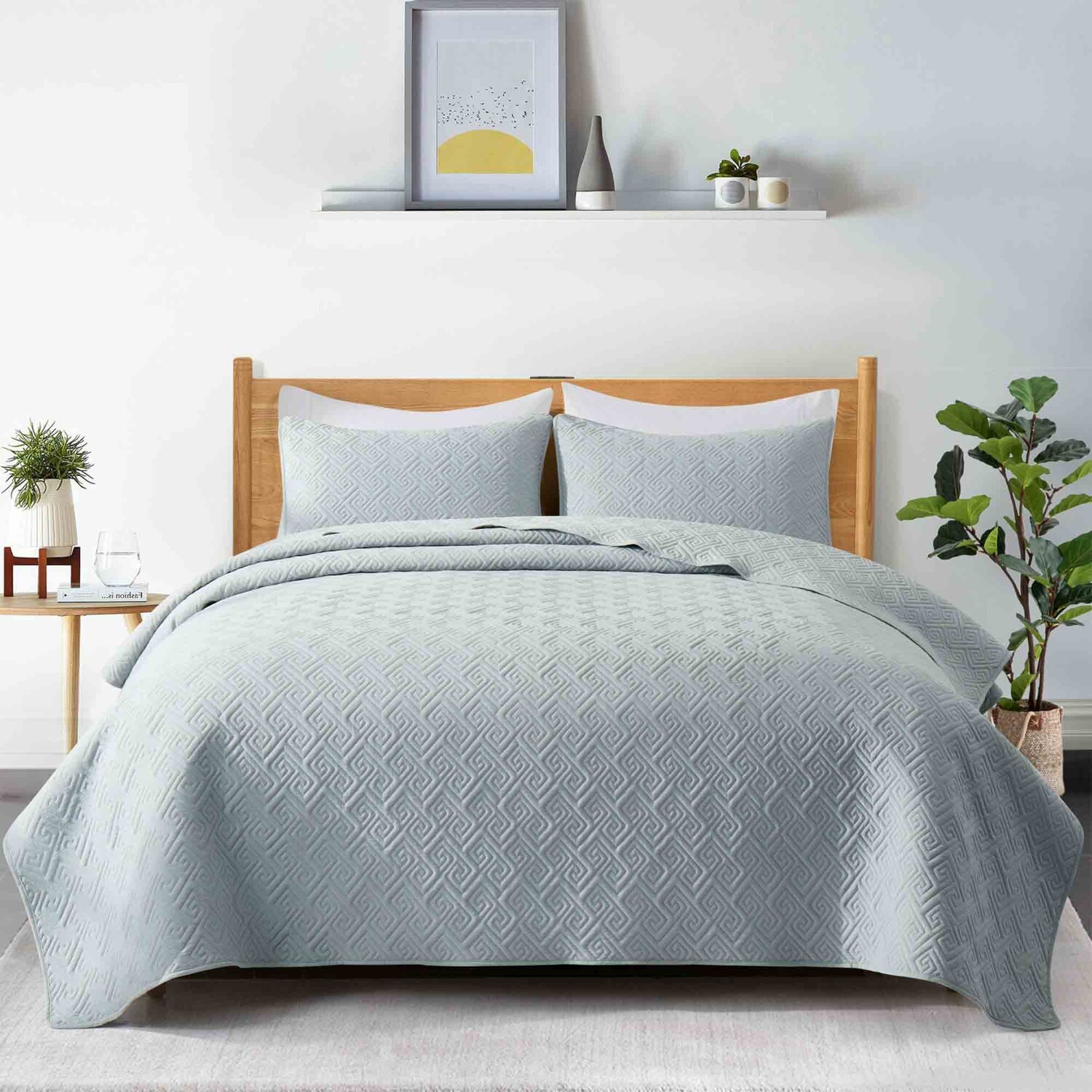 

Peace Nest Комплект стеганых покрывал из трех предметов Peace Nest, цвет Light Grey