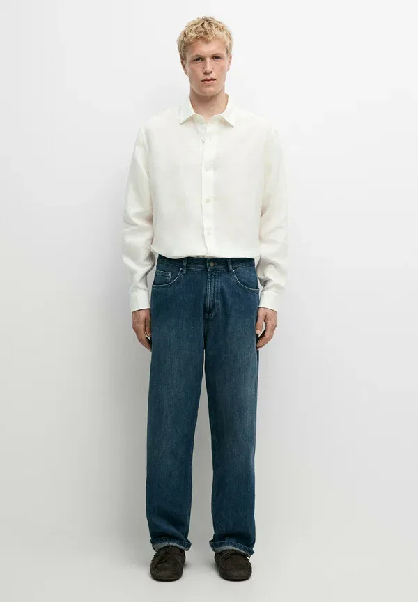 Рубашка из льна Plain Massimo Dutti, beige, бежевый — фото 2