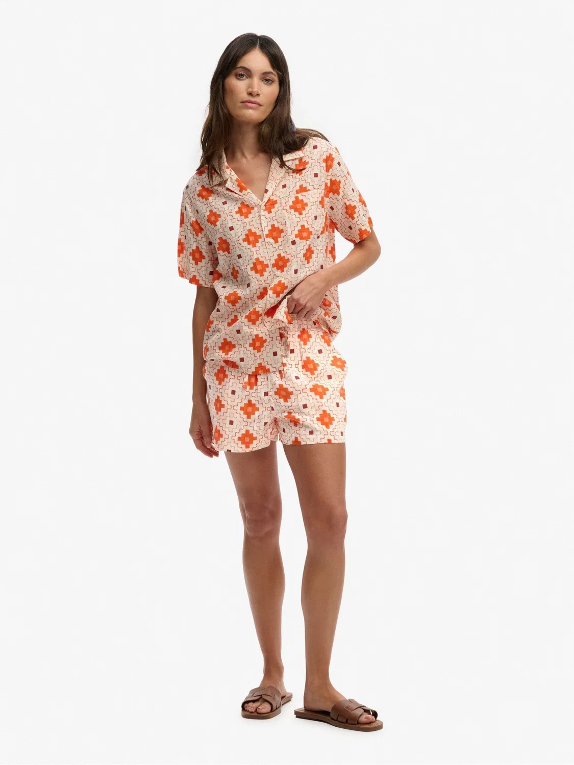Шорты пляжные хлопковые Superdry Orange, оранжевый — фото 2