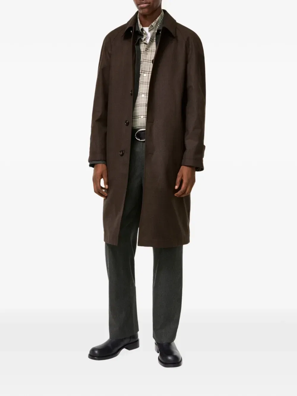 Длинное двустороннее пальто Parkbury из габардина BURBERRY, коричневый — фото 3