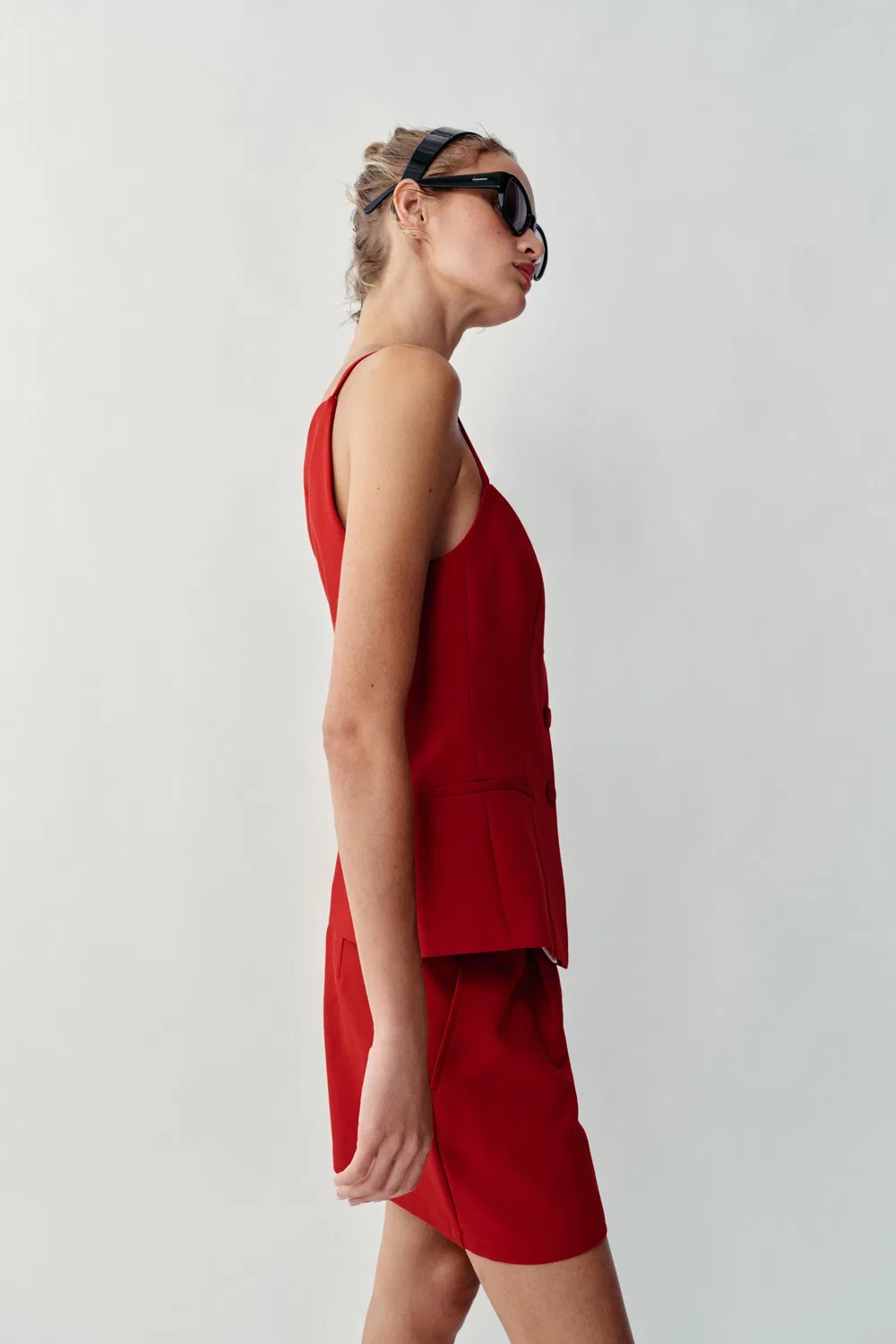 Жилет с вырезом в форме сердечка ZARA, Red — фото 4